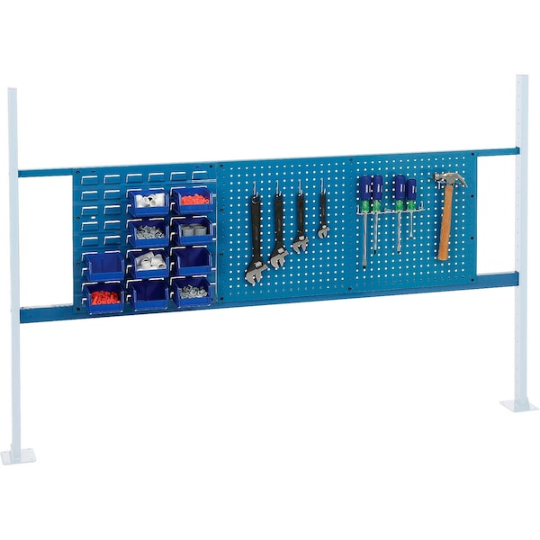 Global Industrial 36in Pegboard & 18in Louver Panel Kit, 72inW, Blue 318863BL - main
